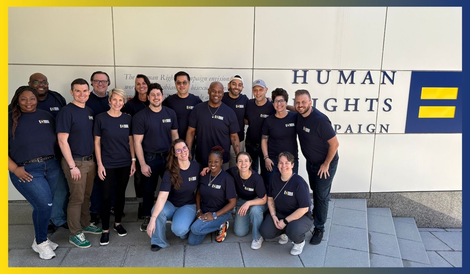 Chunkit Fung poses with the Human Rights Campaign Board of Governor Executive Committee at the organization's headquarters in Washington, D.C.